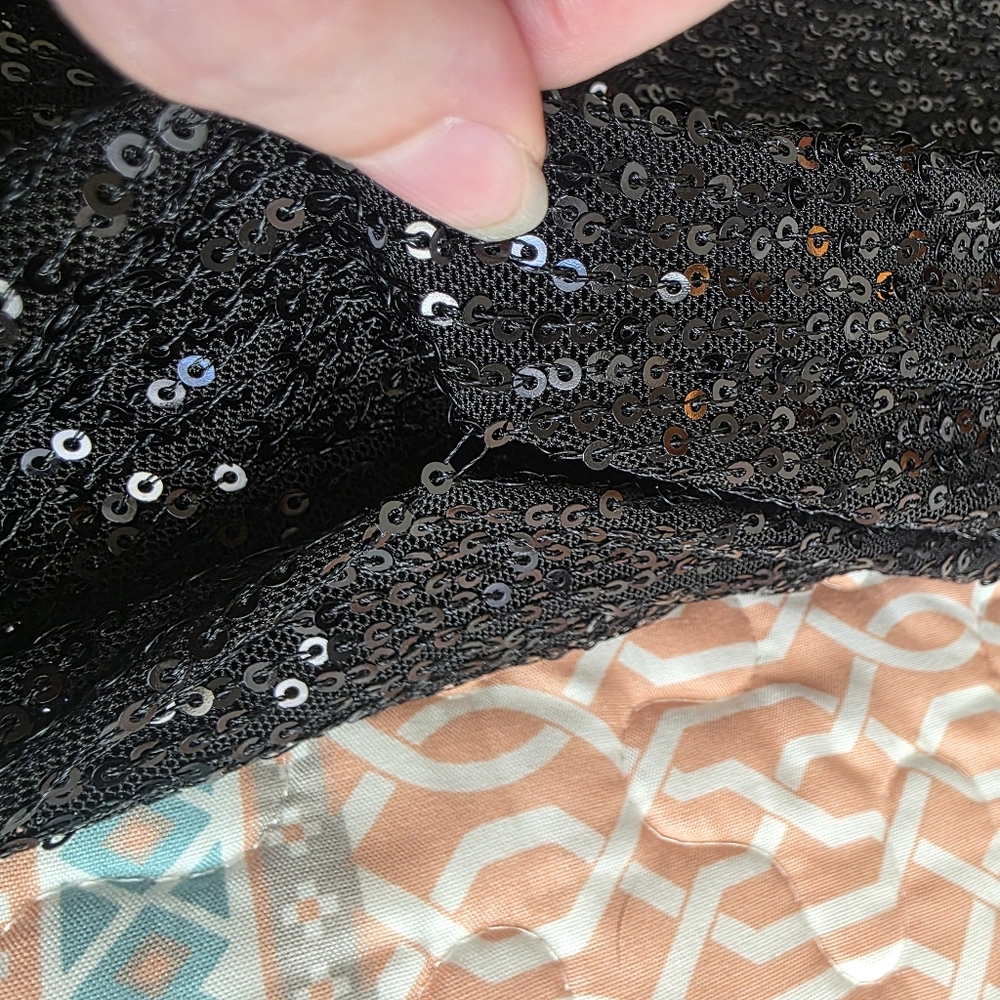 Unique Vintage Black Sequin Wiggle Dress - Picture 16 of 17